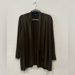 Apt. 9 Dark Green Open-Front Cardigan